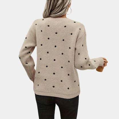 Unicloth.™ | Sophisticated Polka Dot Knitted Sweater