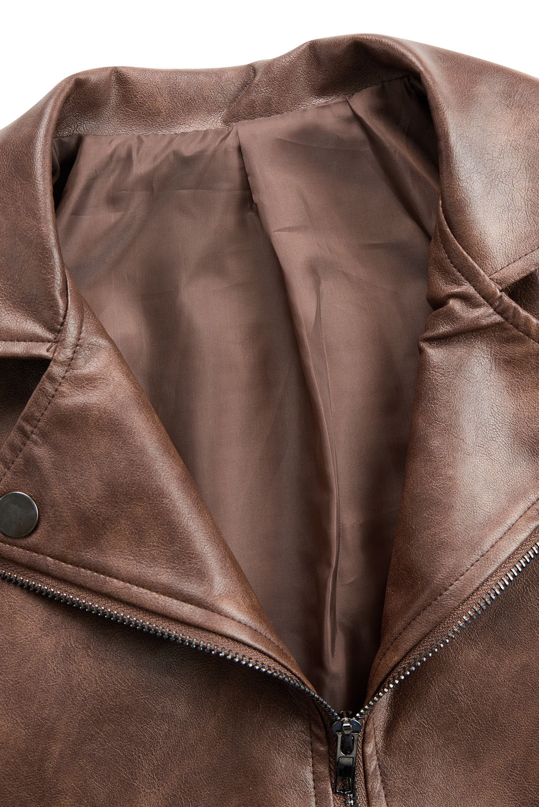 (clearance) Women's Lapel Vintage Faux Leather Jacket