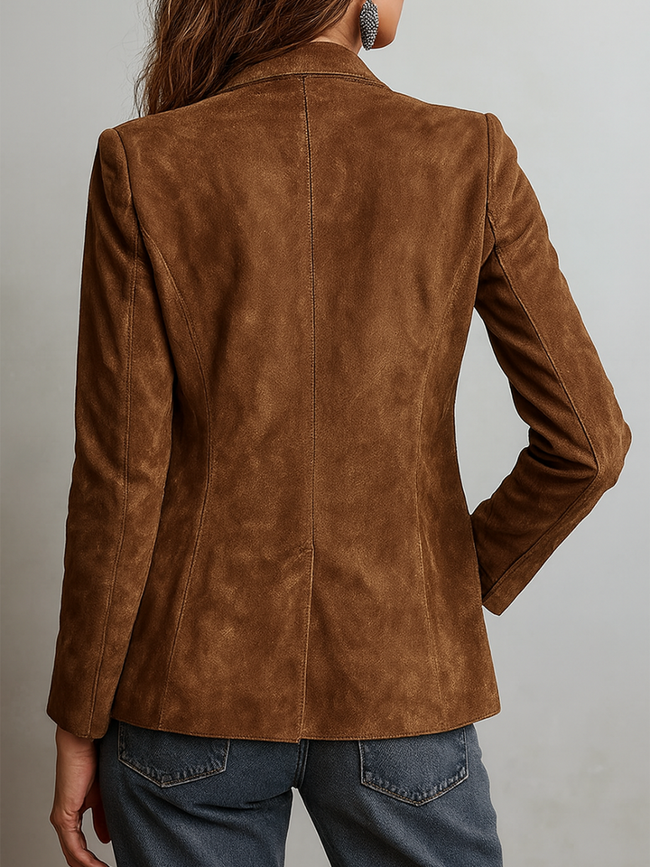 Retro Contrast Stitching Eco-friendly Suede Jacket