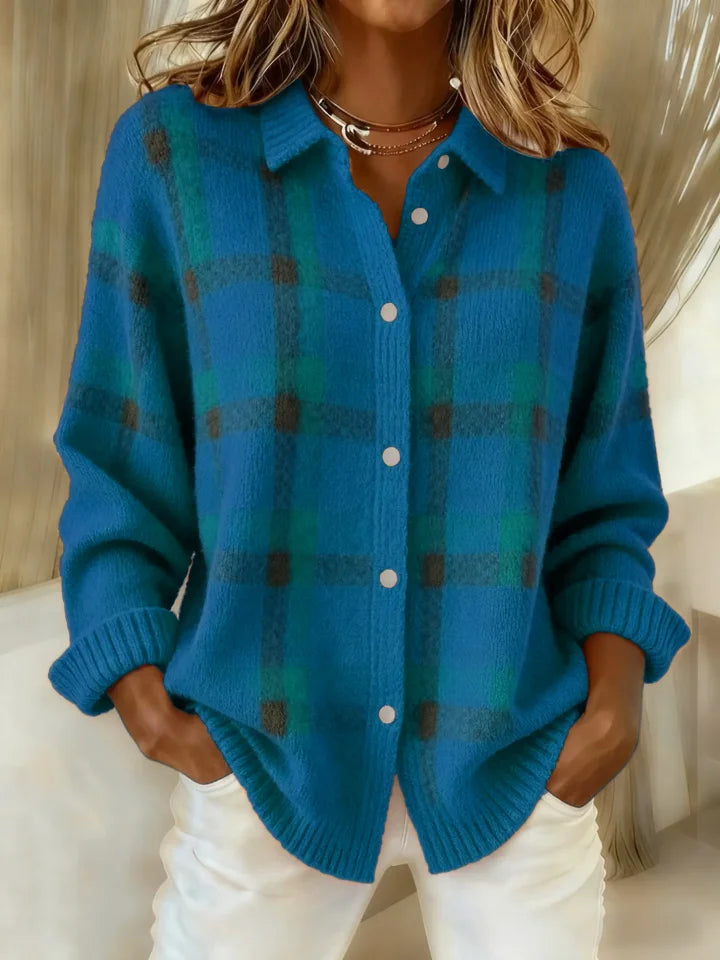 Unicloth.™ | Retro Plaid Sweater with Casual Contrast