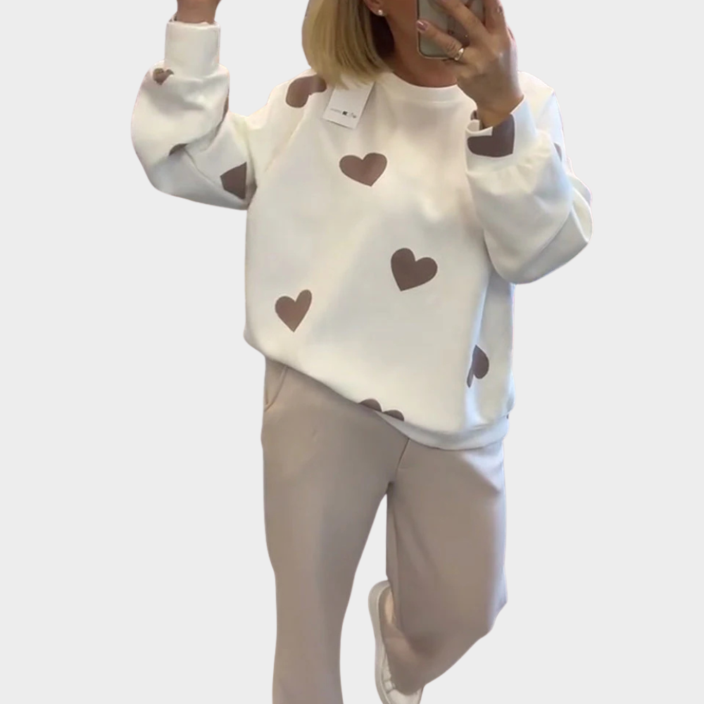 Unicloth.™ | Cotton Blend Sweater with Hearts