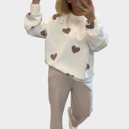 Unicloth.™ | Cotton Blend Sweater with Hearts