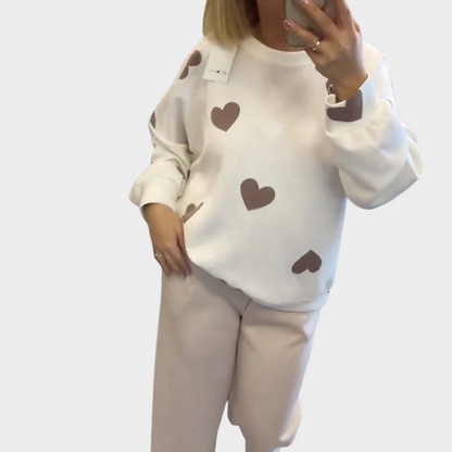 Unicloth.™ | Cotton Blend Sweater with Hearts