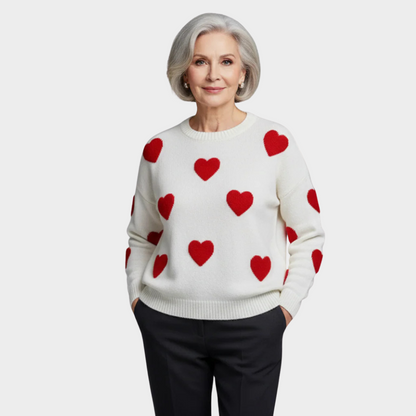Unicloth.™ | Cotton Blend Sweater with Hearts
