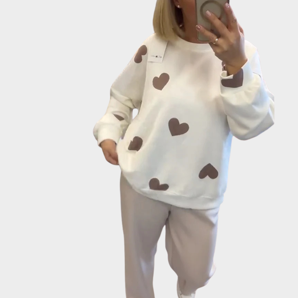 Unicloth.™ | Cotton Blend Sweater with Hearts