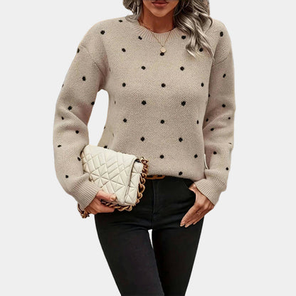 Unicloth.™ | Sophisticated Polka Dot Knitted Sweater
