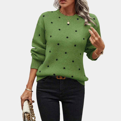 Unicloth.™ | Sophisticated Polka Dot Knitted Sweater