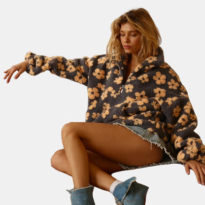 Unicloth.™ | Long Sleeve Floral Fleece Sweater