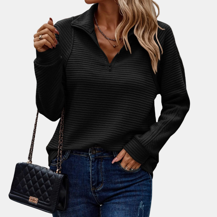 Unicloth.™ | Pull à demi-zip détaillé