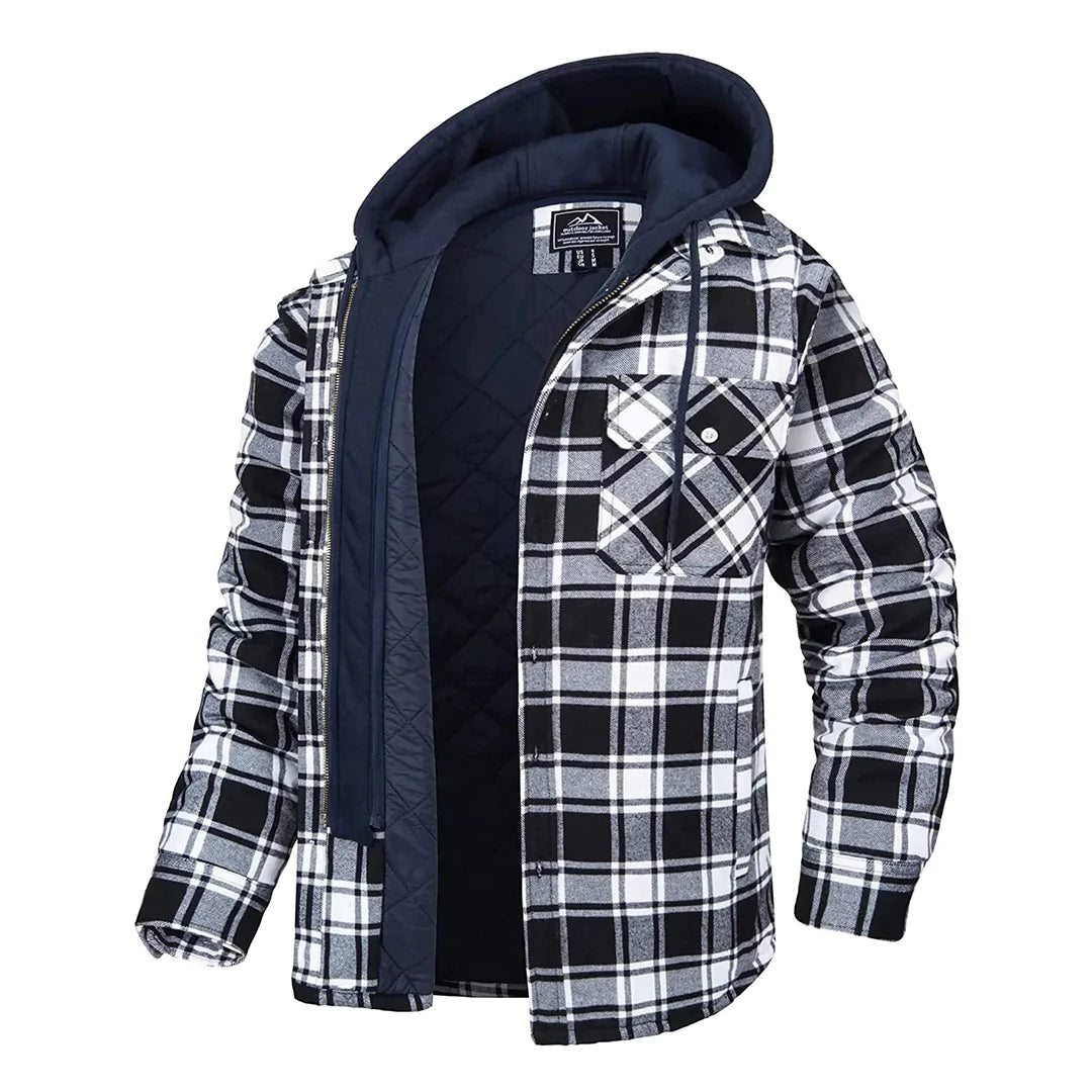 Unicloth.™ | Checked Hooded Jacket