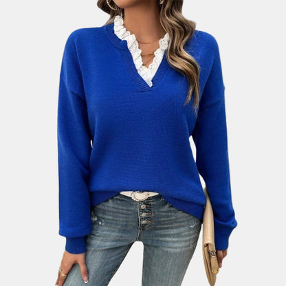 Unicloth.™ | Elegant Lace-Collared Sweater