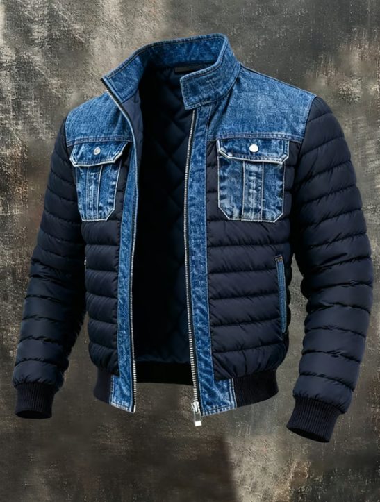 Unicloth.™ | QUILTED JACKET WITH REFINED DENIM DETAILS