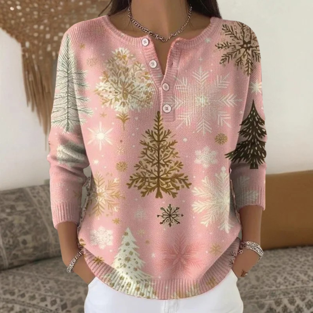 Violet - Christmas jumper with buttons