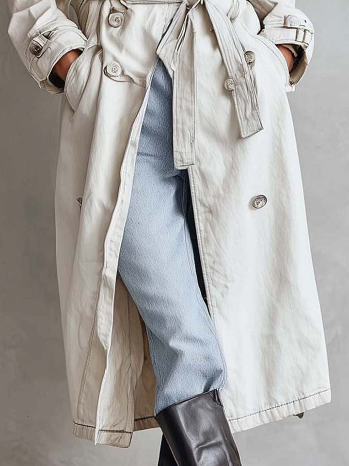 Off-White Pure-Cotton Denim Trench Coat