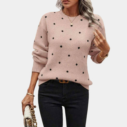 Unicloth.™ | Sophisticated Polka Dot Knitted Sweater