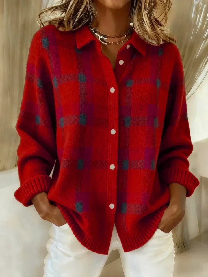 Unicloth.™ | Retro Plaid Sweater with Casual Contrast