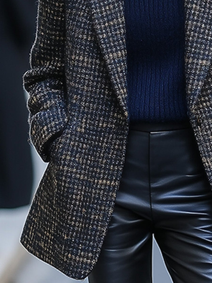 (clearance)Women's Vintage Lapel Tweed Jacket