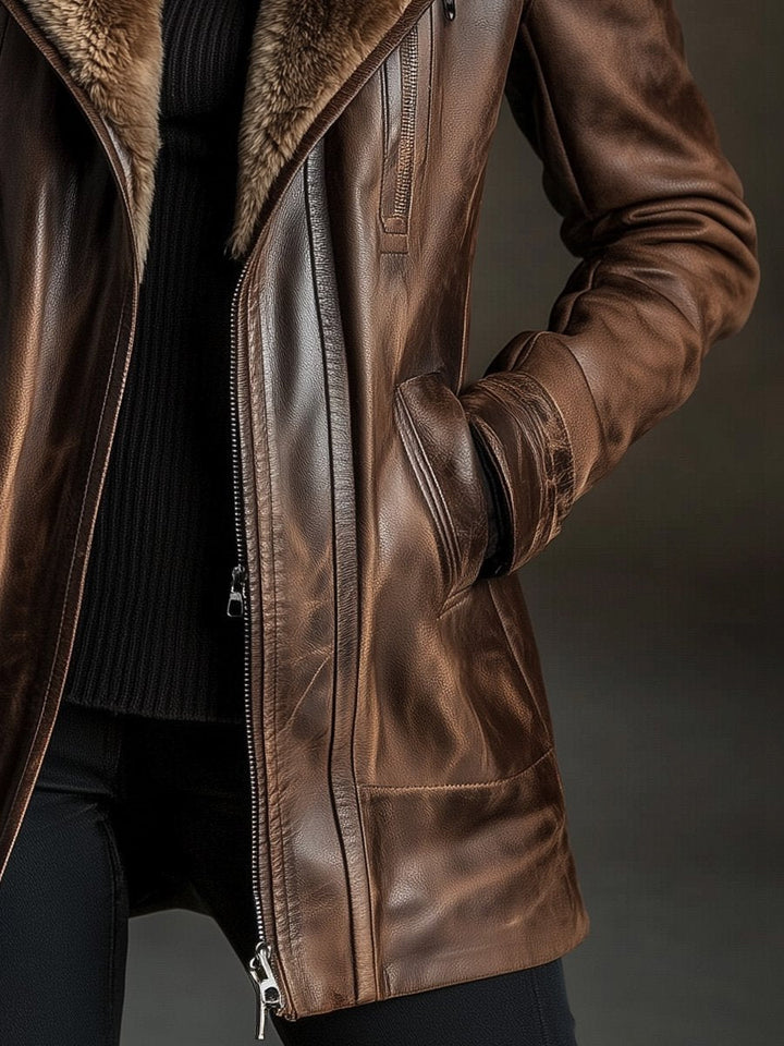 (clearance)Casual Vintage Wool Sheepskin Warm Coat